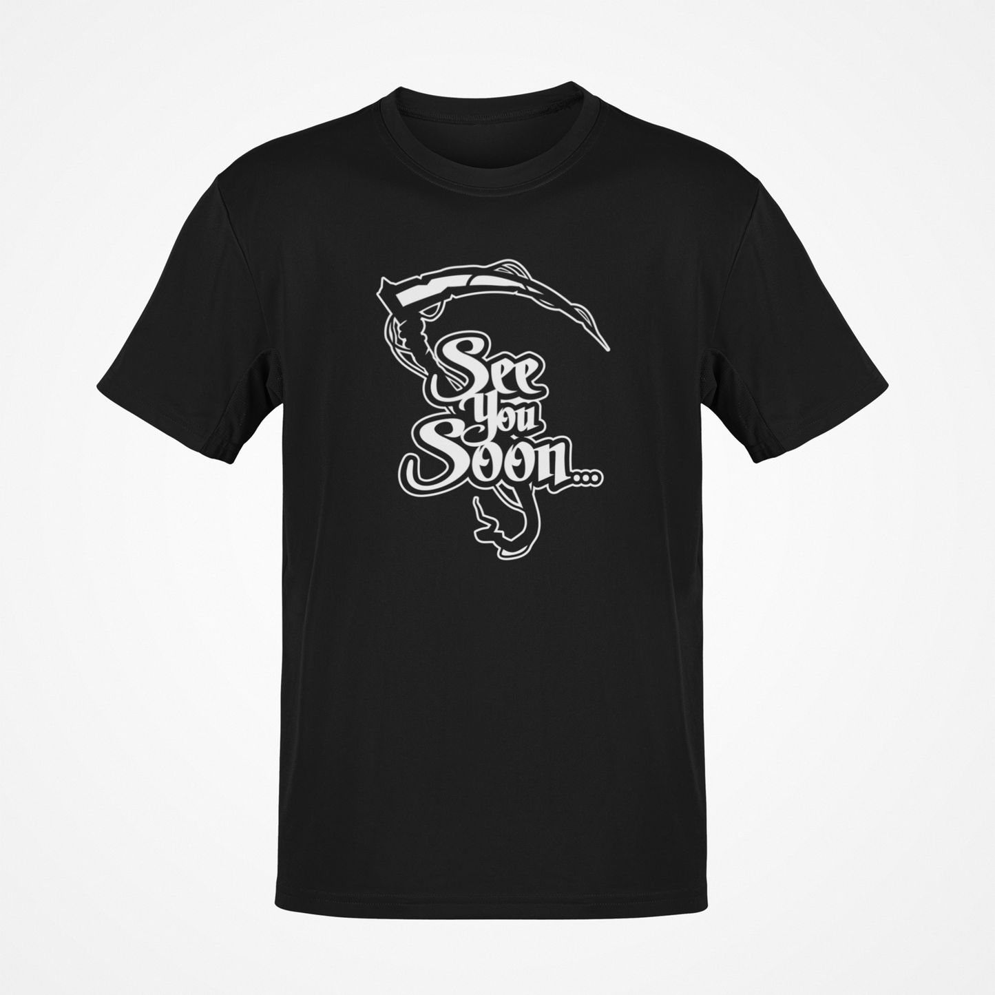 See You Soon Death Grim Reaper Scythe Unisex T-Shirt – Gothic Horror Apparel | Dark Aesthetic Tee