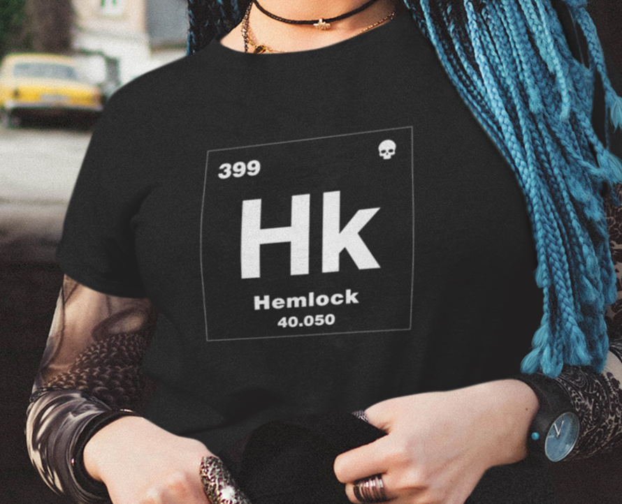 Unisex Shirt, Periodic Table Shirt, Poison Shirt, Hemlock T-Shirt, Element Shirt, Occult Apparel, Gothic Apparel, Goth Core, Horror Tee