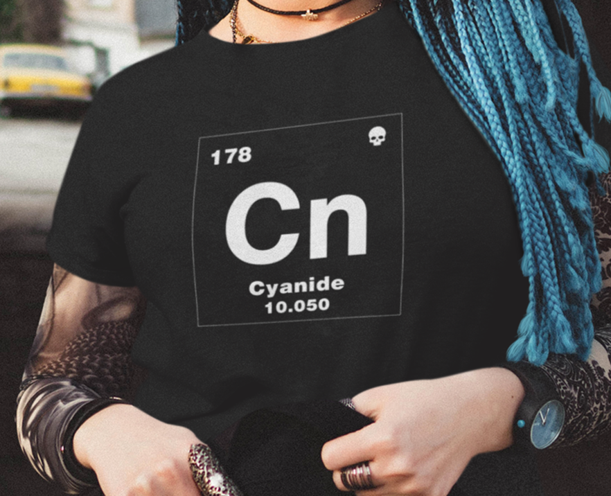 Unisex Shirt, Periodic Table Shirt, Poison Shirt, Cyanide T-Shirt, Element Shirt, Occult Apparel, Gothic Apparel, Goth Core, Horror Tee