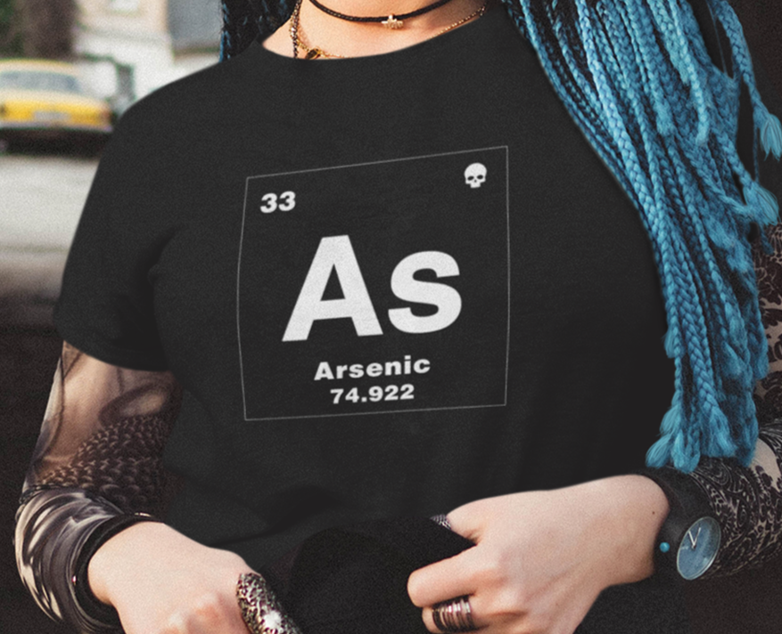 Unisex Shirt, Periodic Table Shirt, Poison Shirt, Arsenic T-Shirt, Element Shirt, Occult Apparel, Gothic Apparel, Goth Core, Horror Tee