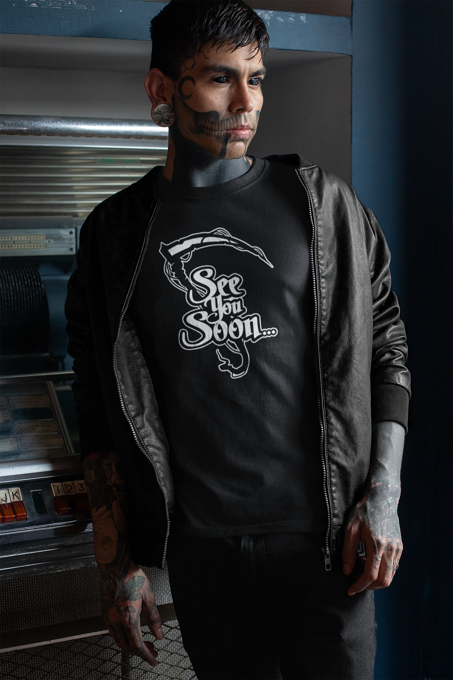 See You Soon Death Grim Reaper Scythe Unisex T-Shirt – Gothic Horror Apparel | Dark Aesthetic Tee