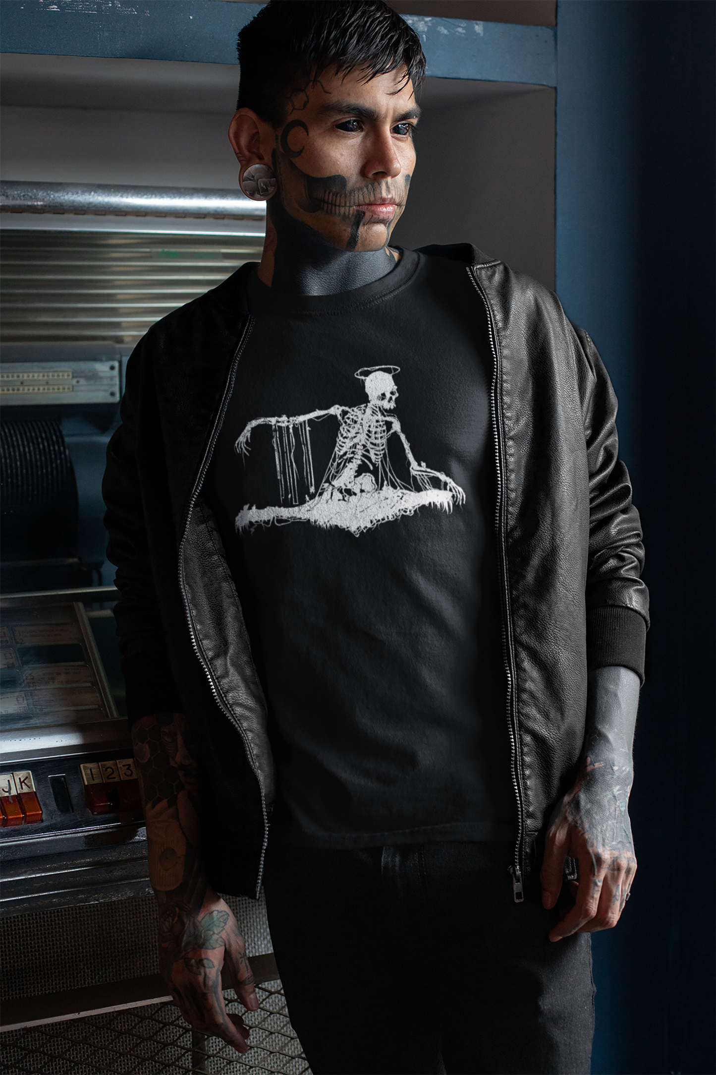 Unisex Shirt, Skeleton Shirt, St Anthony Shirt, Religious T-Shirt, Occult Apparel , Gothic Apparel, Goth Core, Horror Shirt, Spooky Shirt
