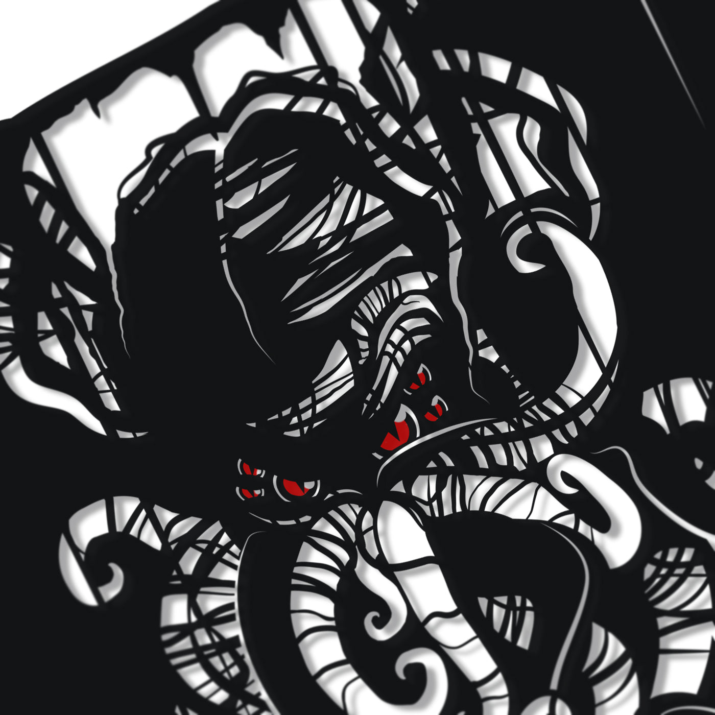 UNFRAMED Cthulhu paper cut art