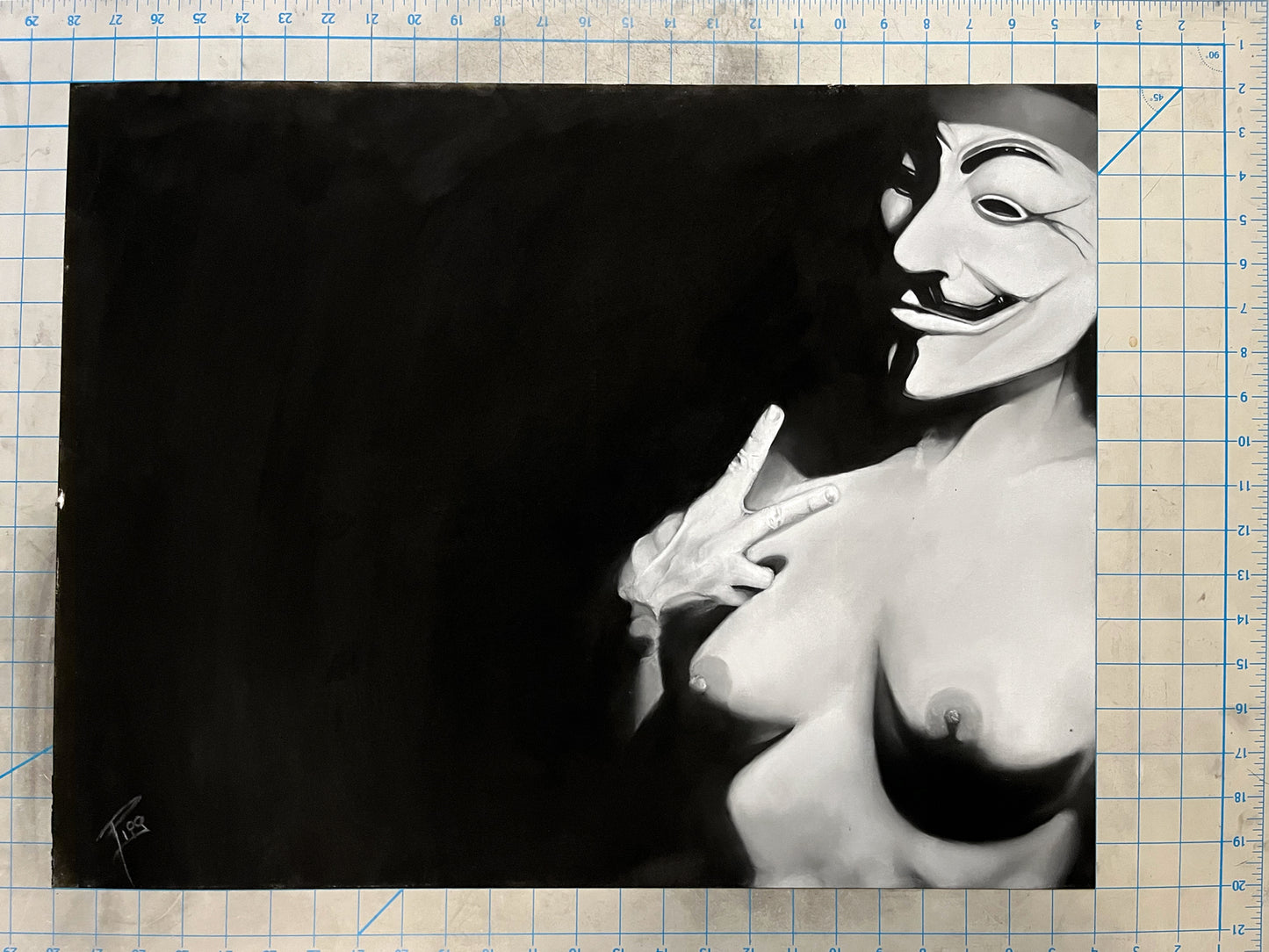 Free your V - Original Charcoal Illustration