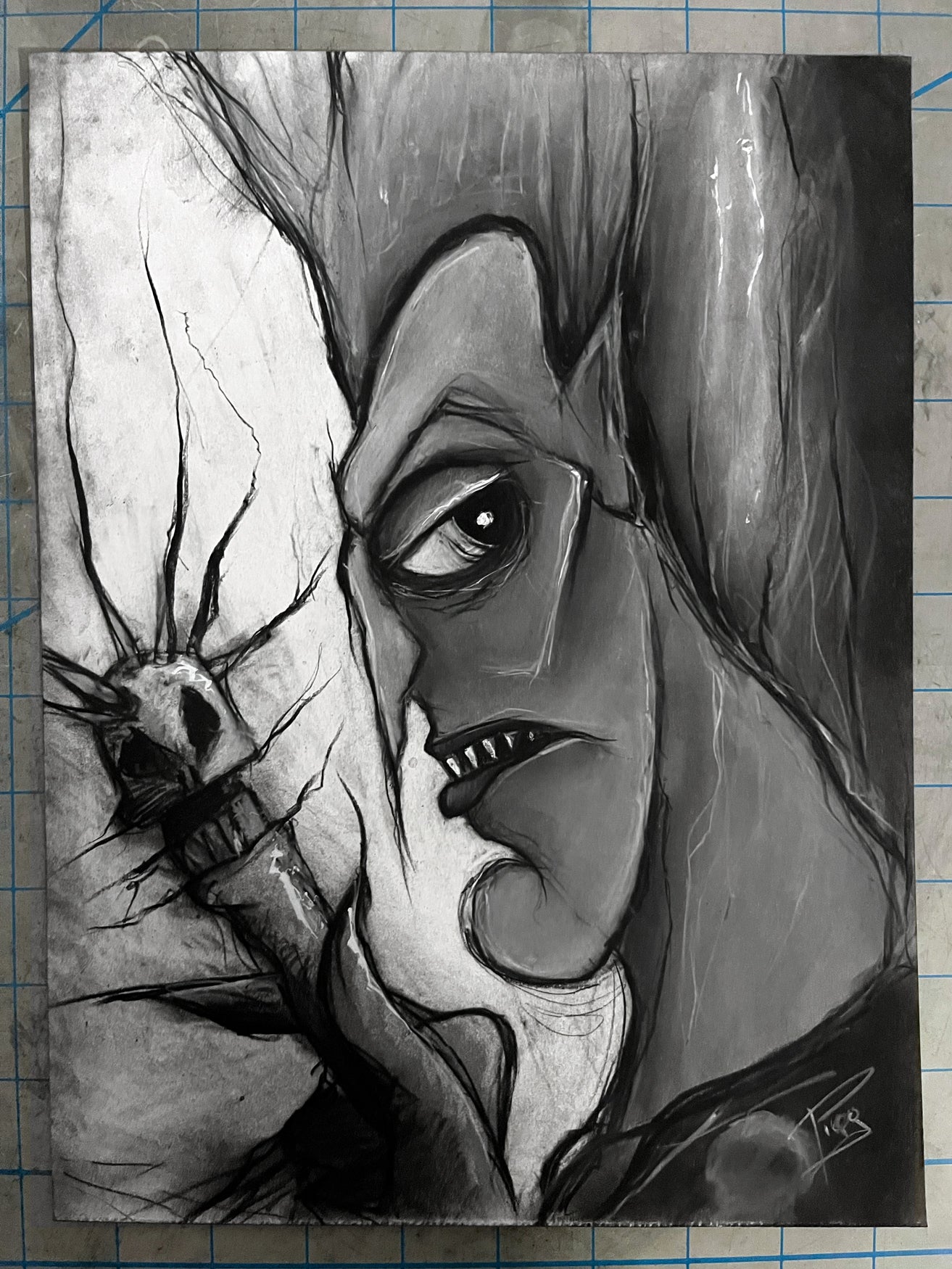 Hades - Original Charcoal Illustration