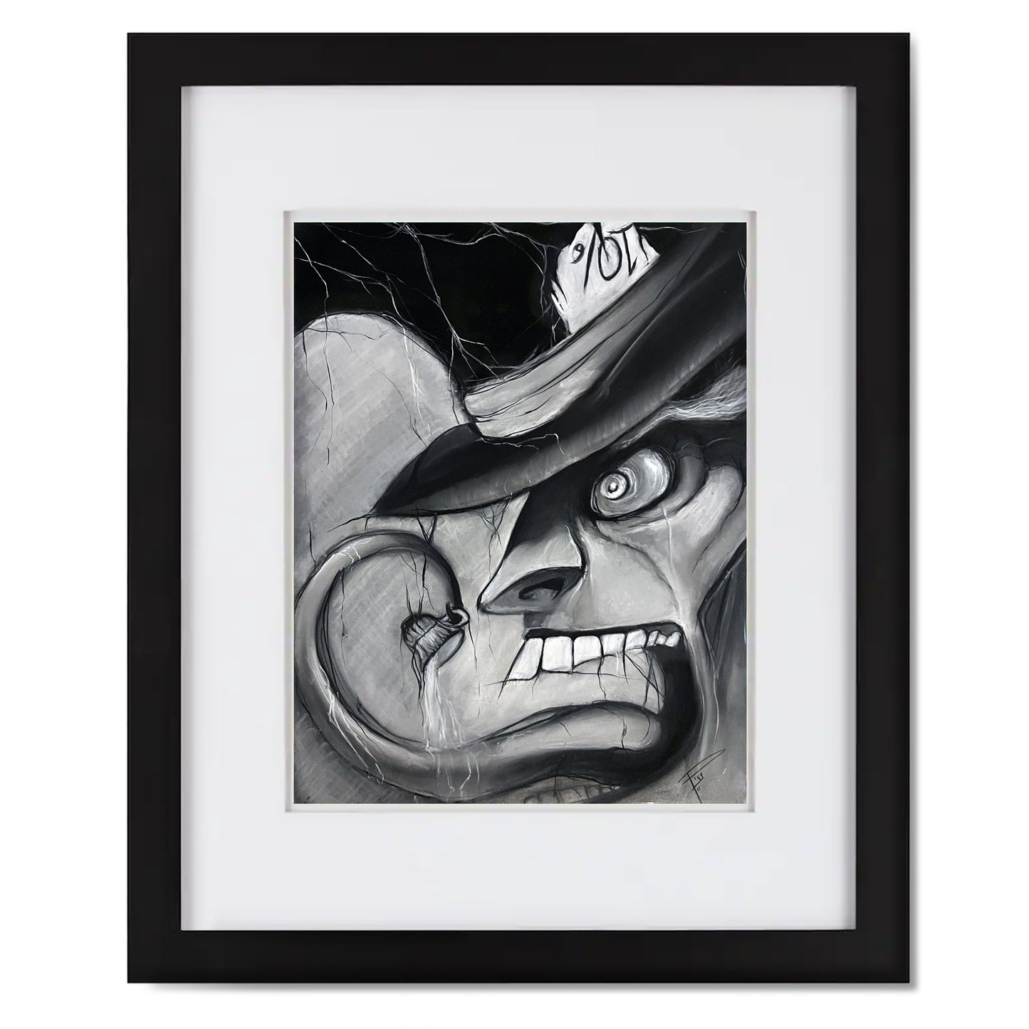 Mad Hatter - Original Charcoal Illustration