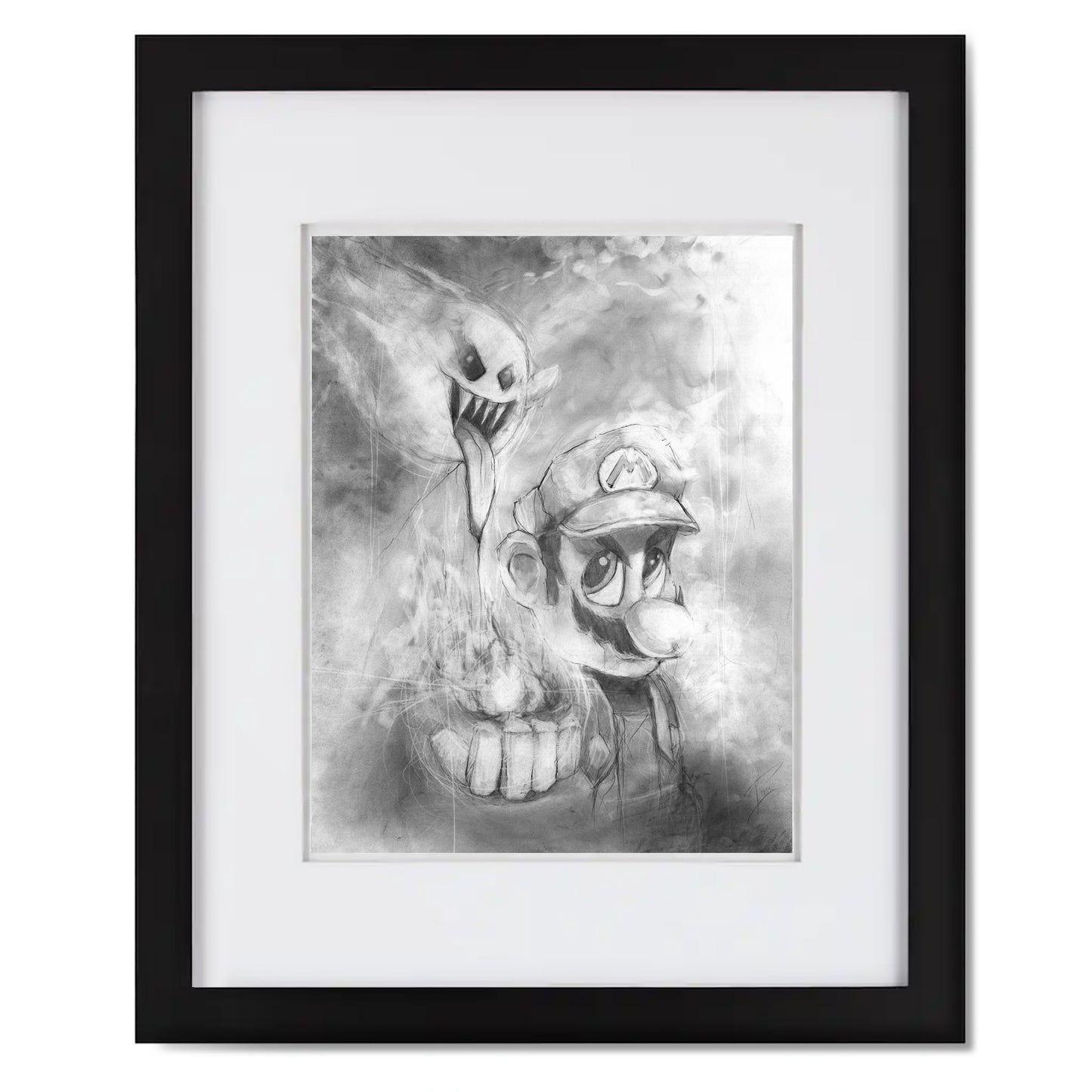 Mario Boo - Original Graphite Illustration