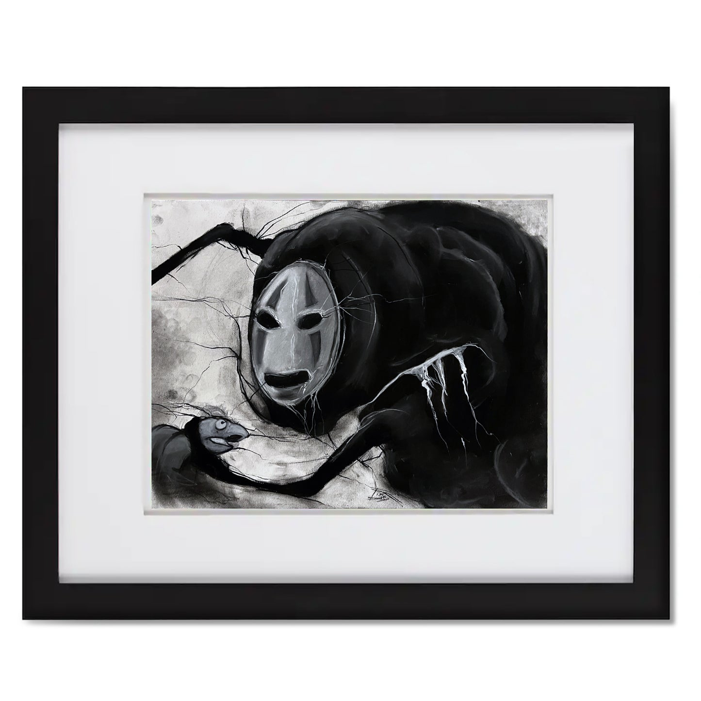 NoFace - Original Charcoal Illustration