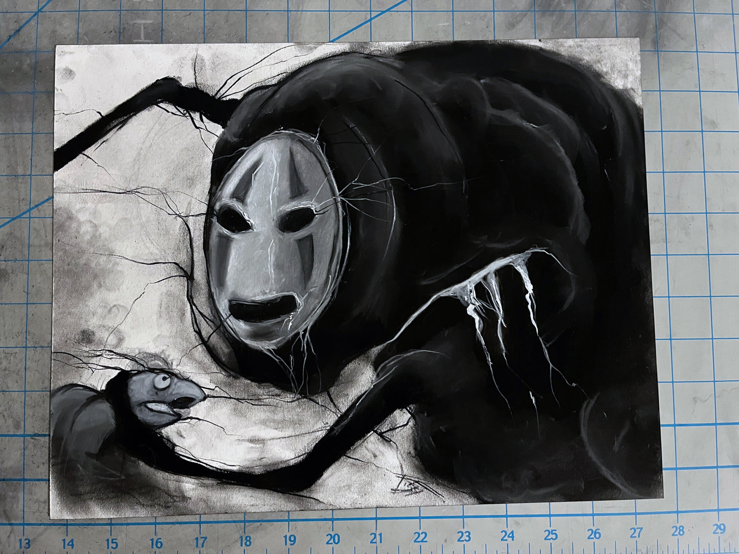 NoFace - Original Charcoal Illustration