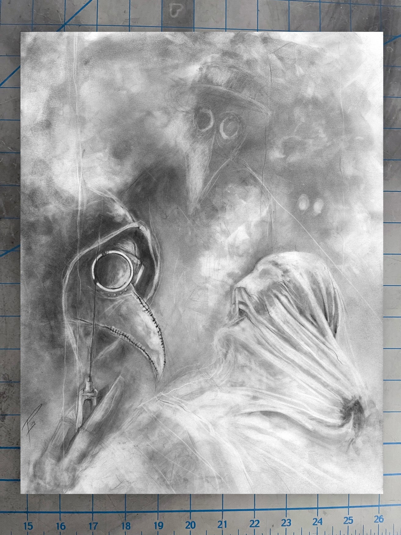 Plague Doctors - Original Graphite Illustration