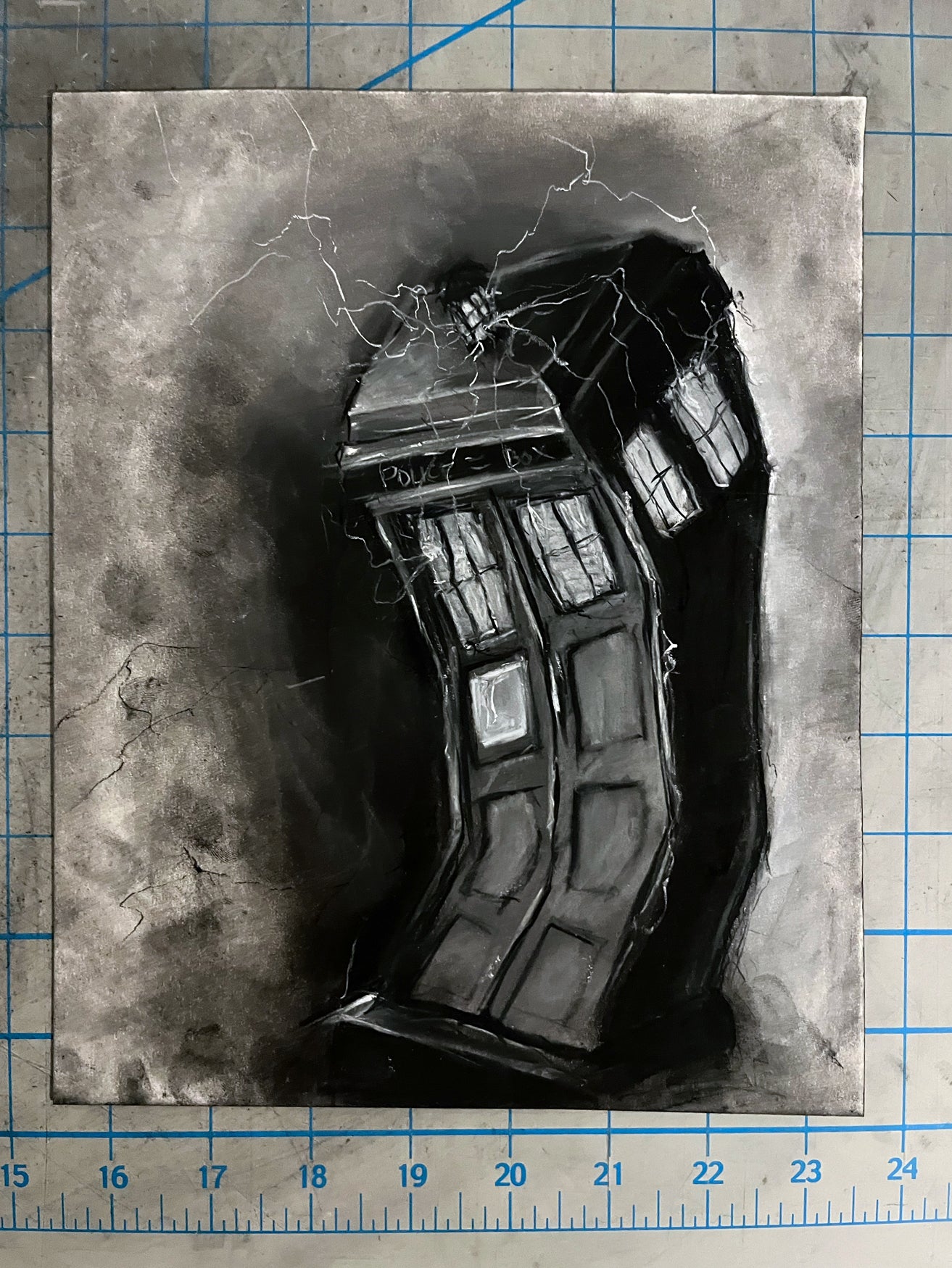 Tardis - Original Charcoal Illustration