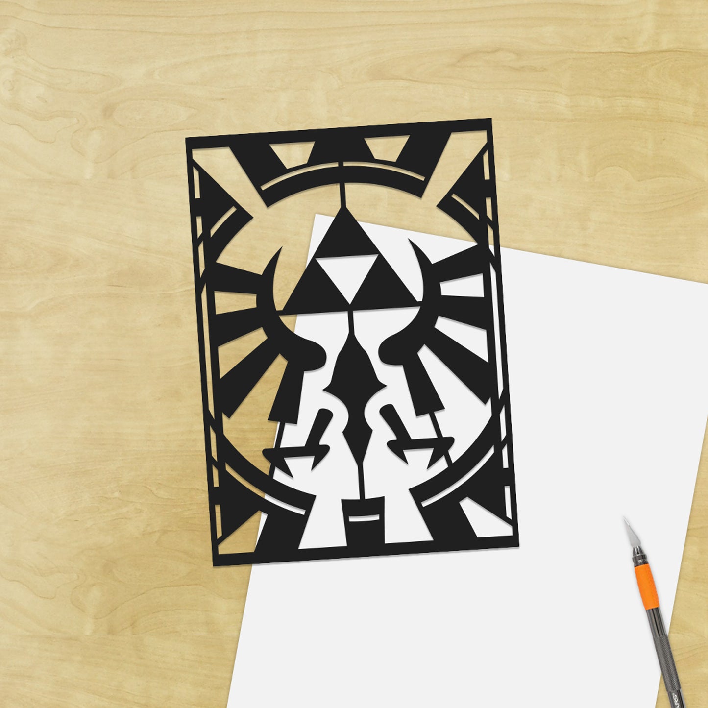 UNFRAMED Zelda - Royal Crest paper cut art