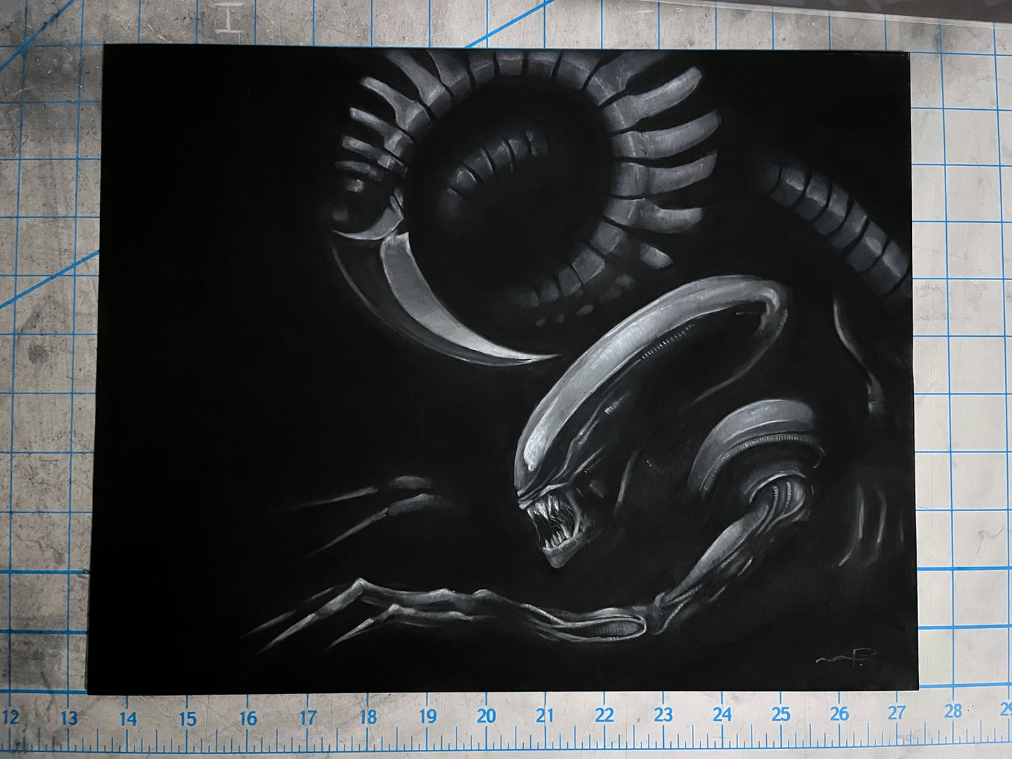 Xenomorph - Original Charcoal Illustration