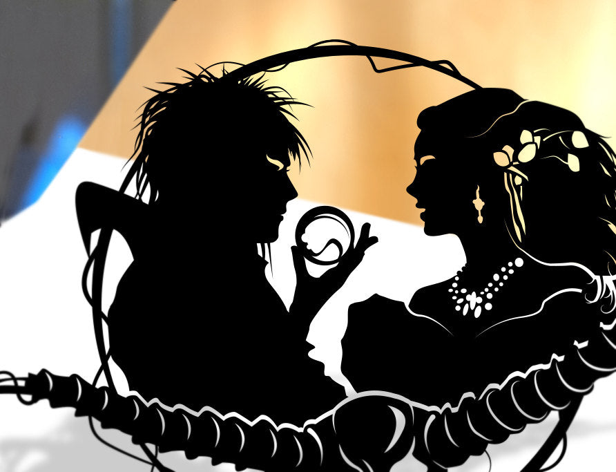 UNFRAMED Labyrinth - Jareth and Sarah paper cut art