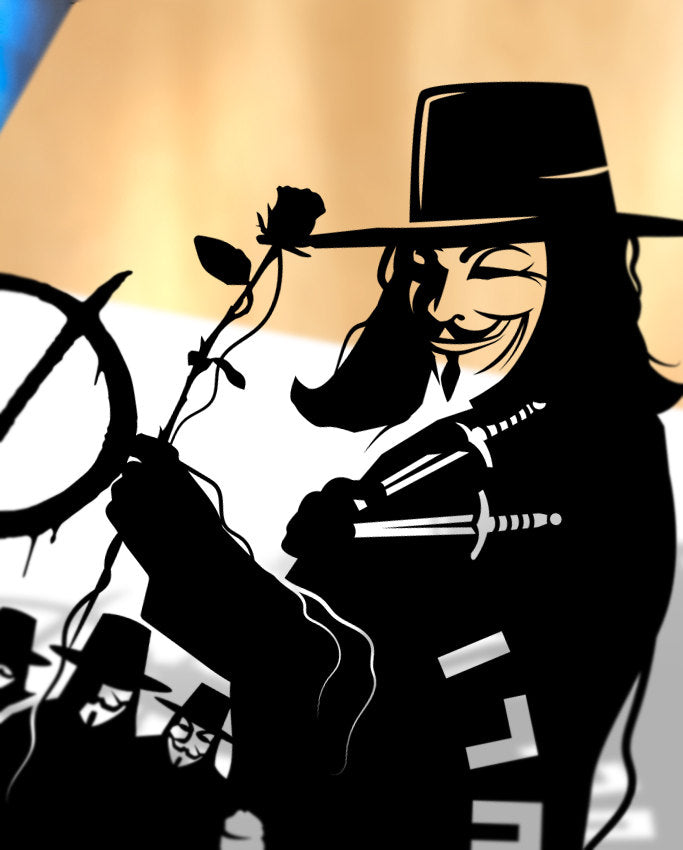 UNFRAMED V for Vendetta paper cut art