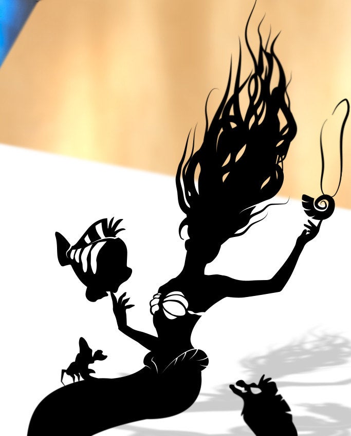 UNFRAMED Little Mermaid paper cut art