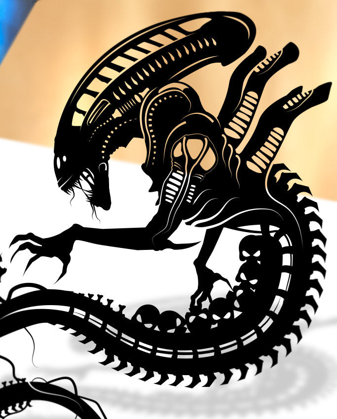 UNFRAMED Xenomorph paper cut art