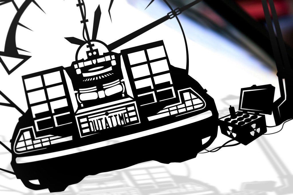 UNFRAMED Outta Time - Back to the Future paper cut art