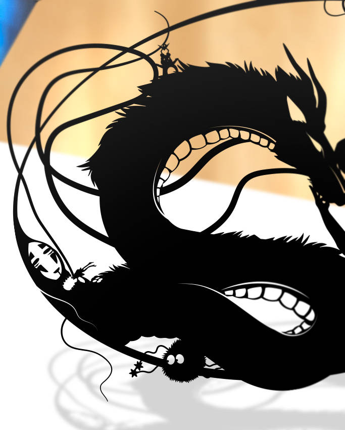 UNFRAMED Spirited Away paper cut art