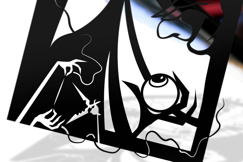 UNFRAMED Hades - Hercules paper cut art