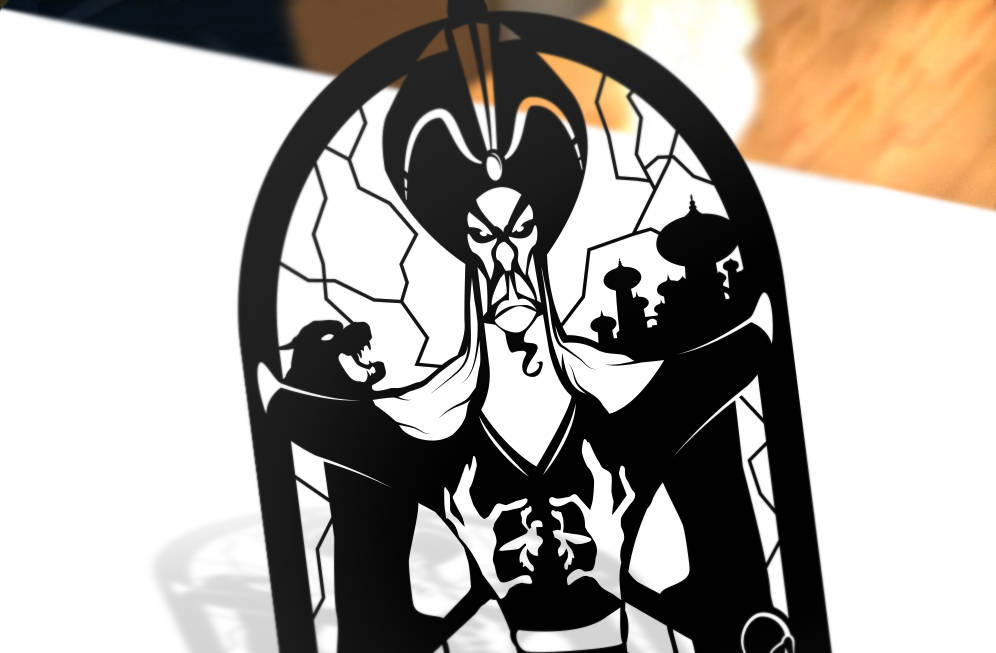UNFRAMED Jafar - Aladdin paper cut art
