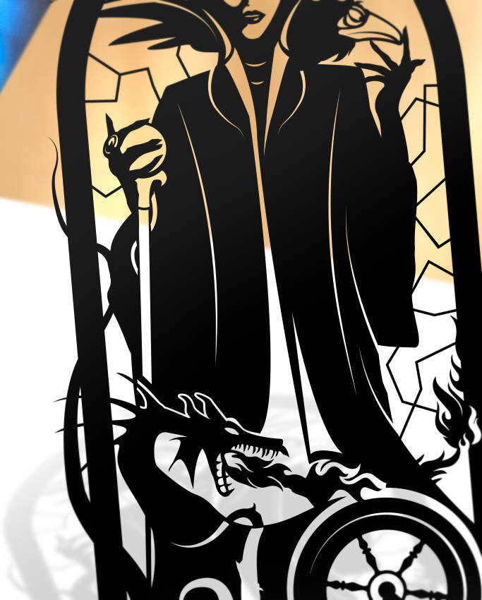 UNFRAMED Maleficent paper cut art