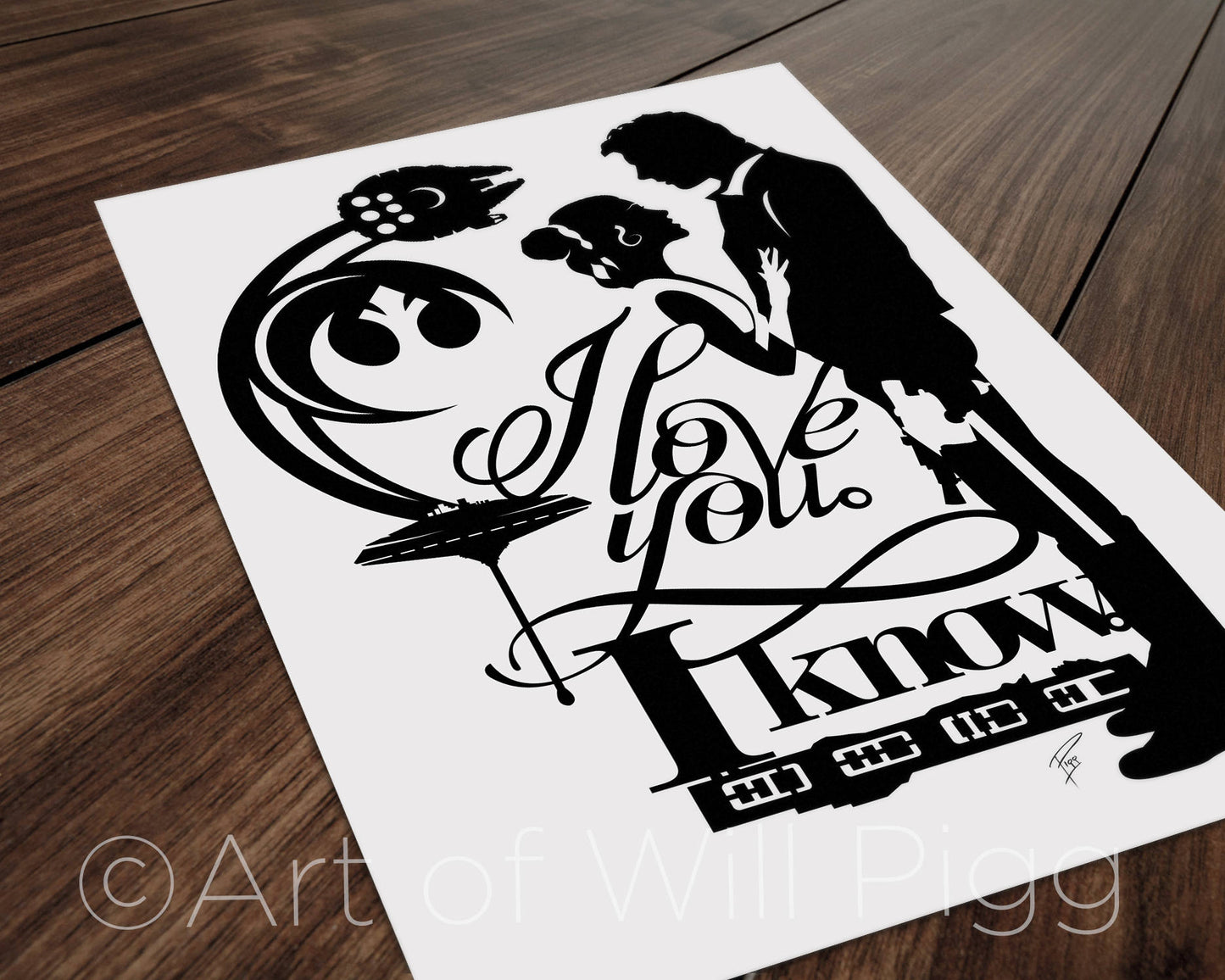 Han and Leia - Star Wars silhouette art print