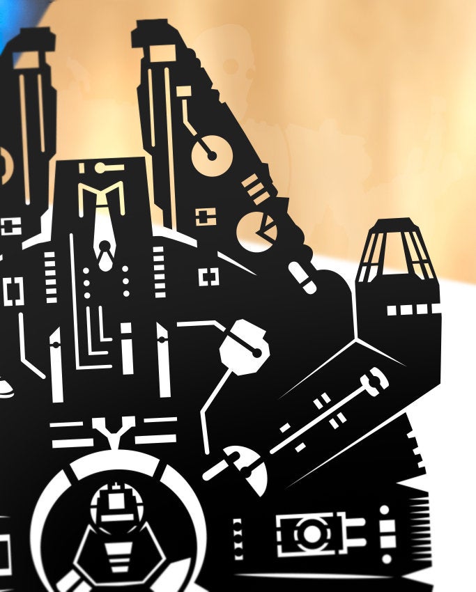 UNFRAMED Star Wars The Millennium Falcon paper cut art