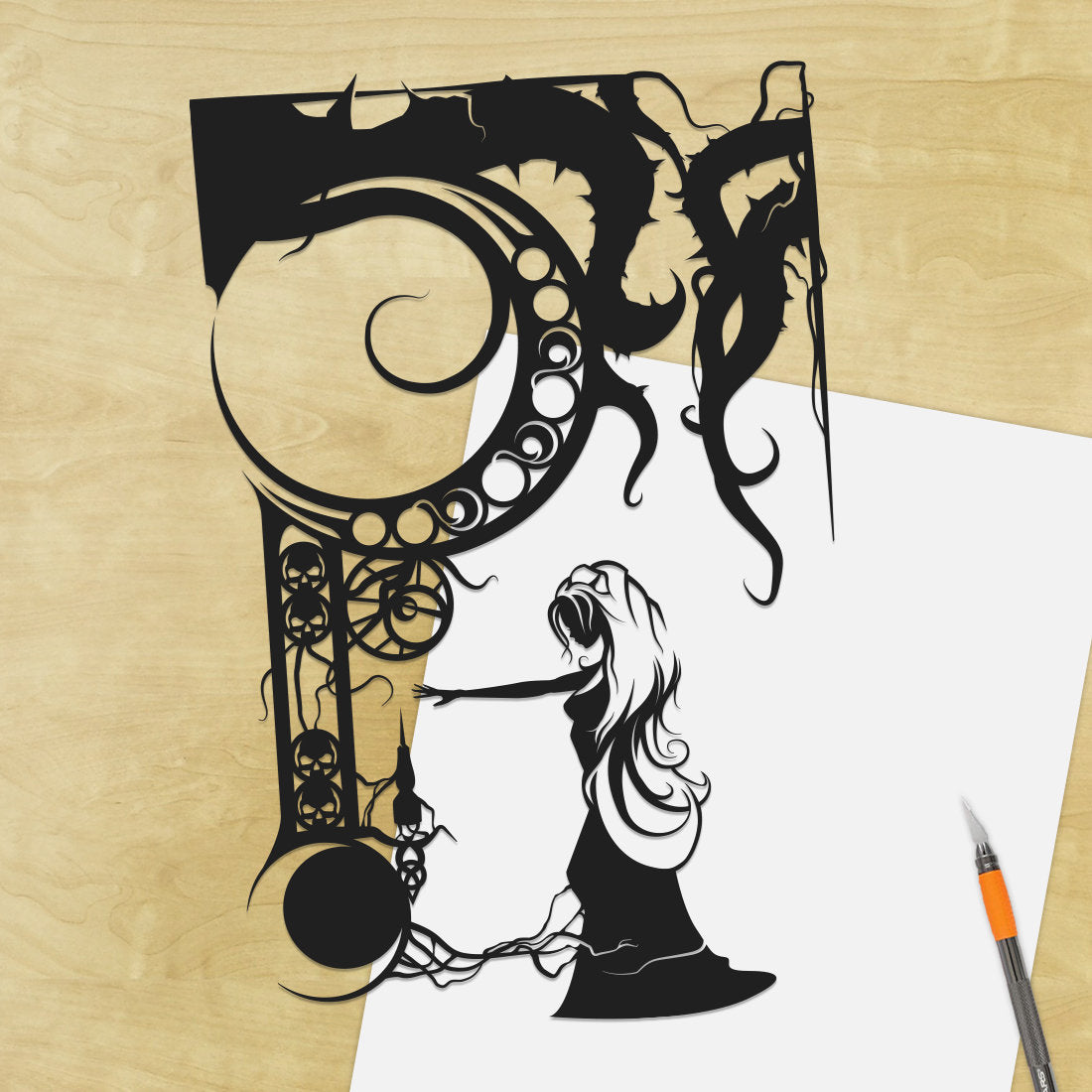 UNFRAMED Sleeping Beauty paper cut art