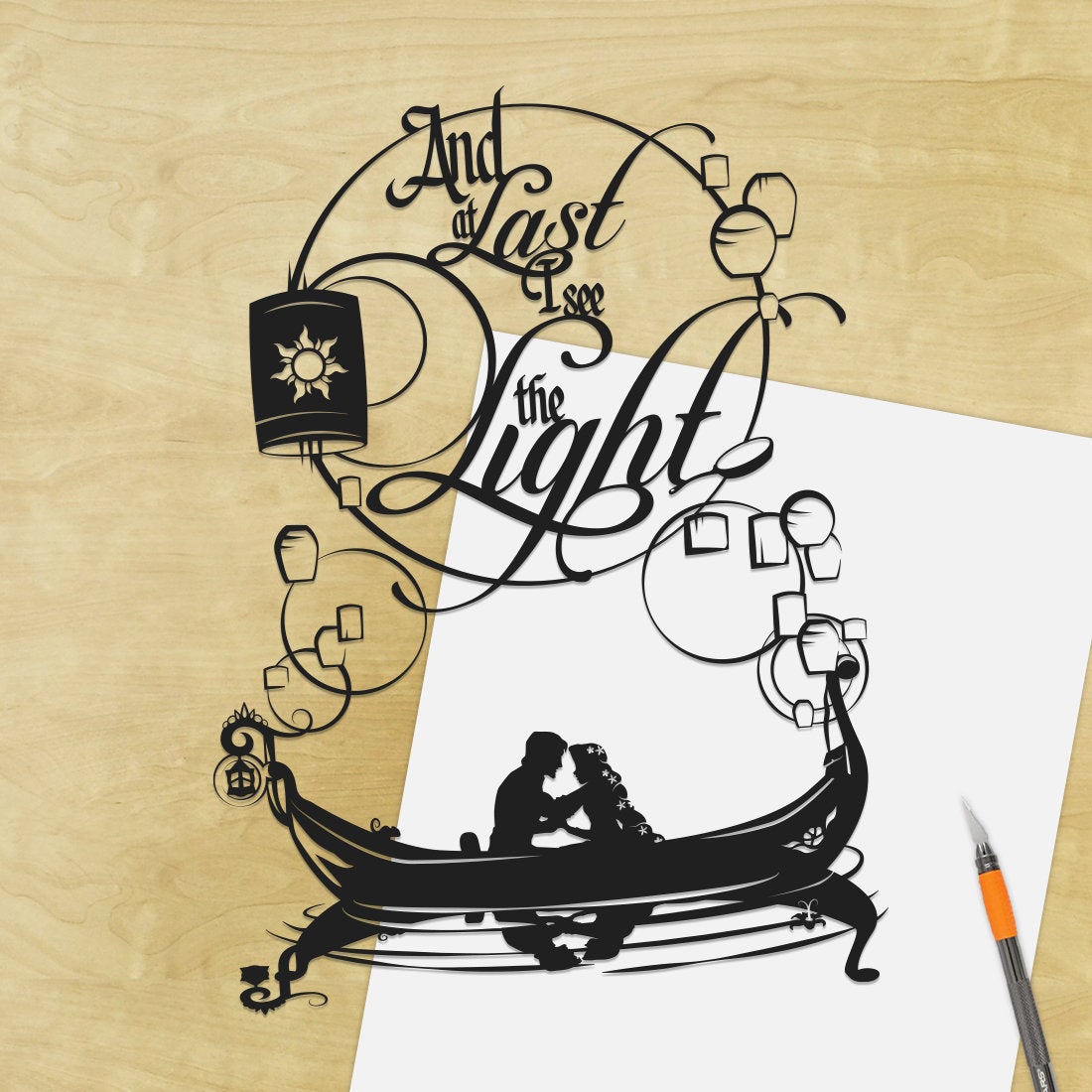 UNFRAMED Tangled paper cut art