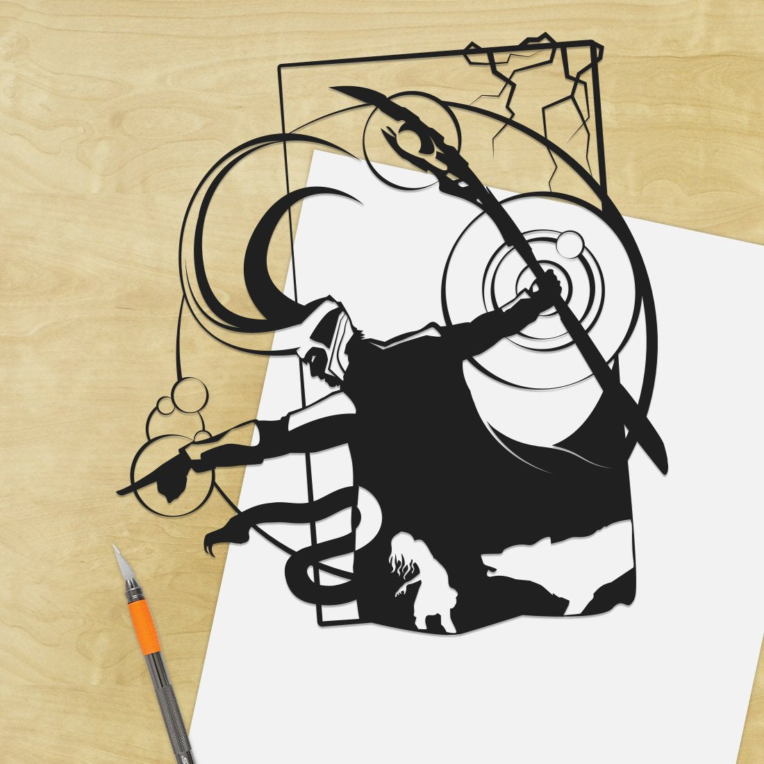 UNFRAMED Loki paper cut art