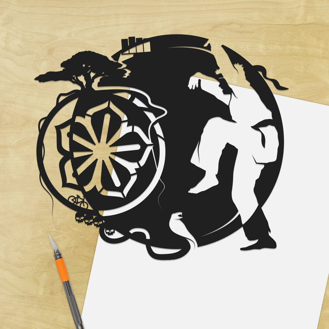 UNFRAMED Karate Kid paper cut art