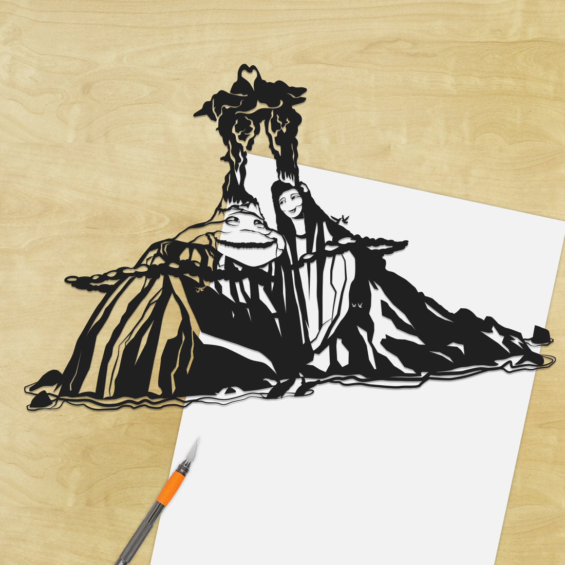 UNFRAMED I Lava You paper cut art