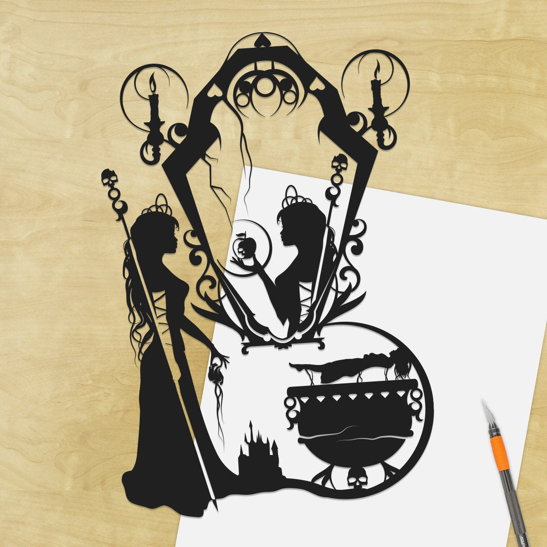 UNFRAMED The Evil Queen paper cut art