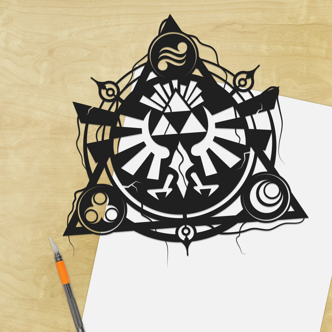 UNFRAMED Legend of Zelda - Hyrule paper cut art