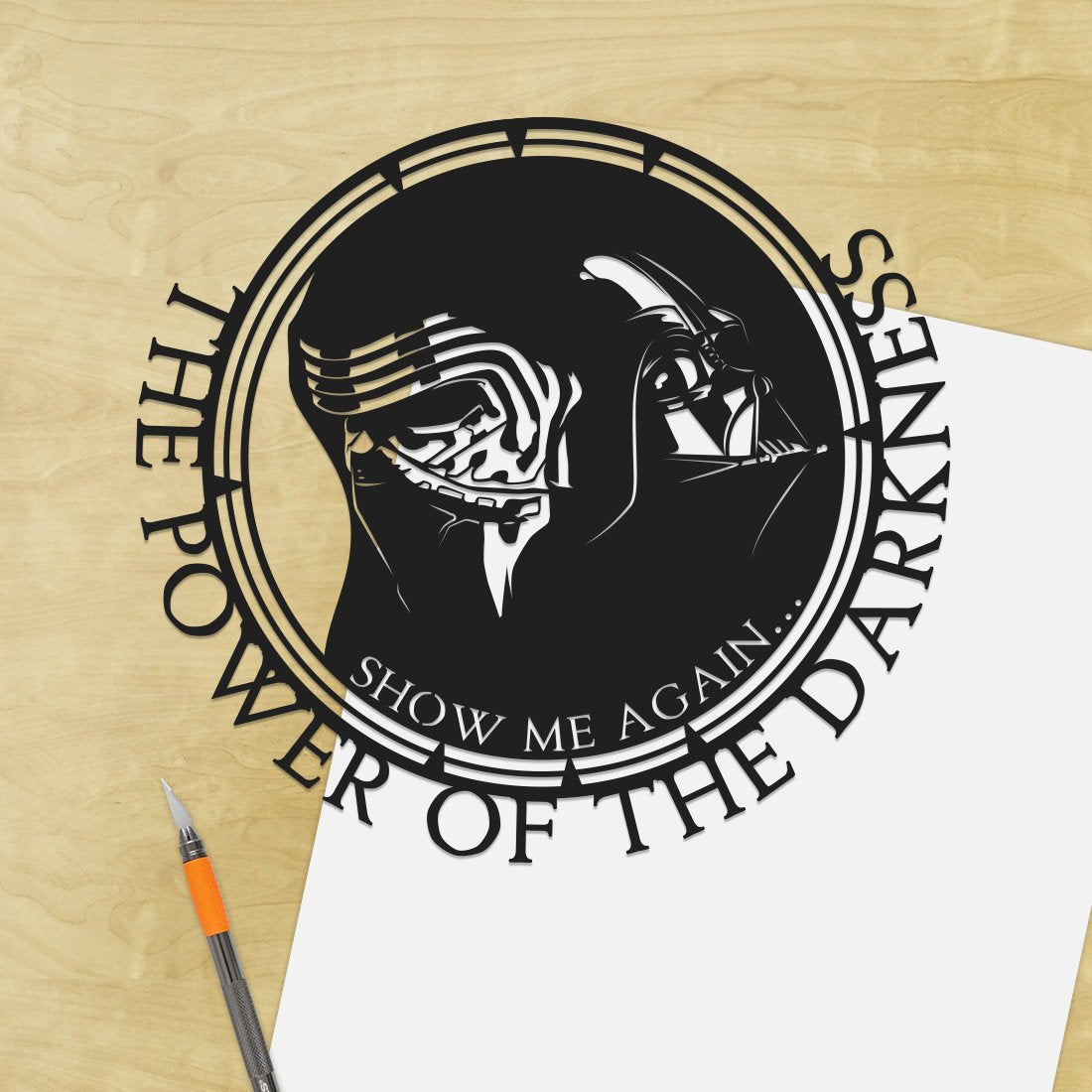 UNFRAMED Kylo Darkness - Star Wars paper cut art