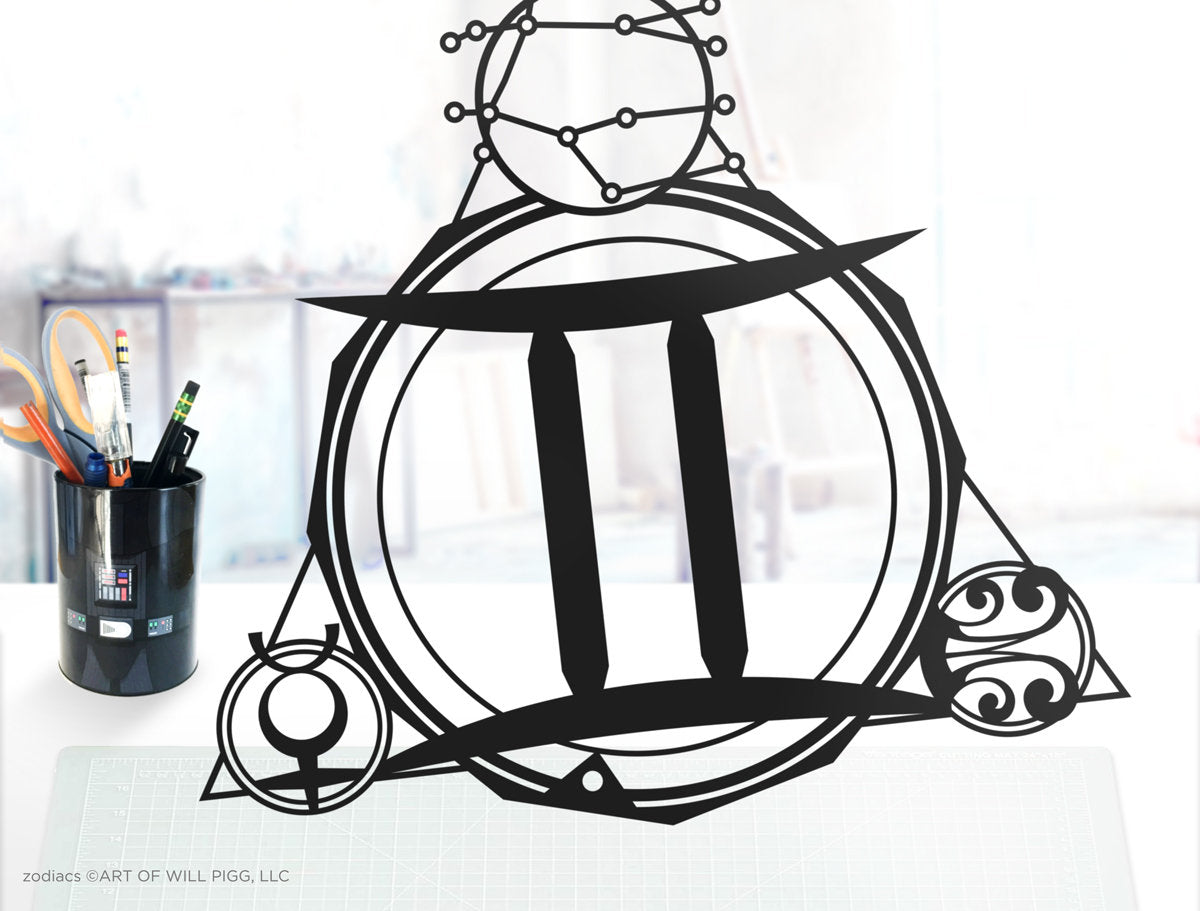 UNFRAMED Gemini Stars Sign paper cut art