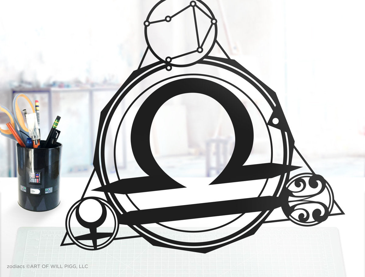 UNFRAMED Libra Stars Sign paper cut art