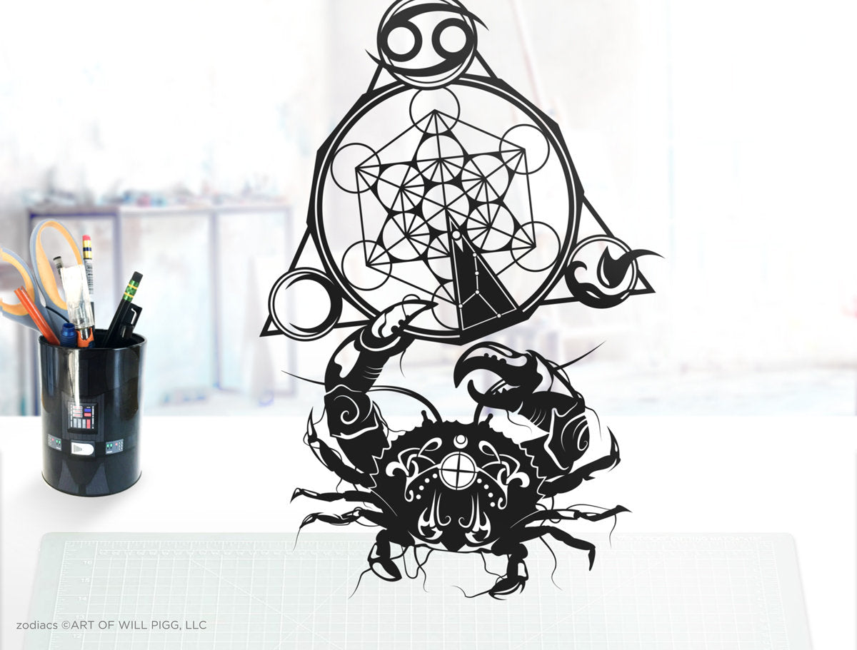 UNFRAMED Cancer Zodiac paper cut art