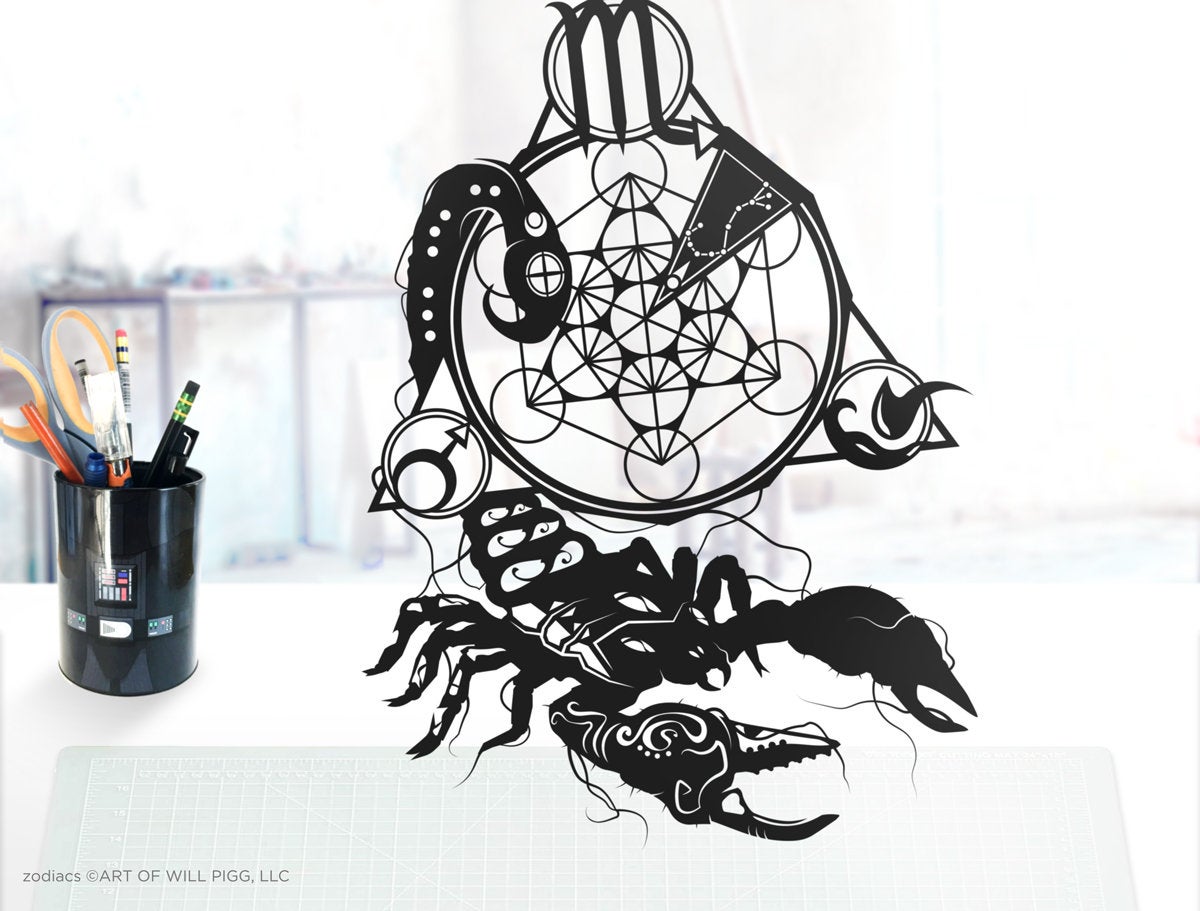 UNFRAMED Scorpio Zodiac paper cut art