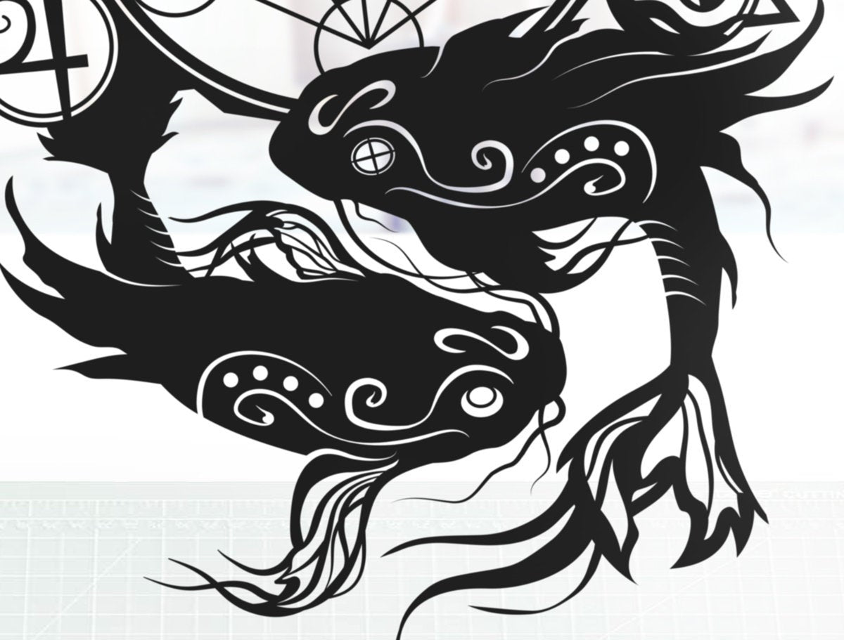 UNFRAMED Pisces Zodiac paper cut art