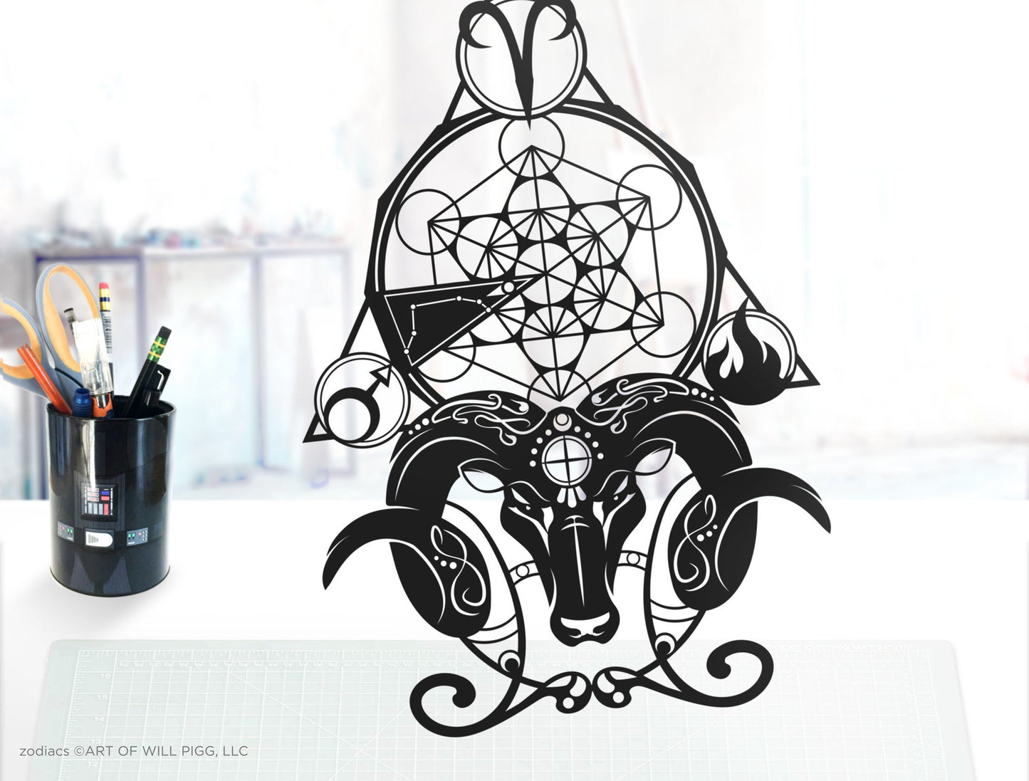 UNFRAMED Aries Zodiac paper cut art