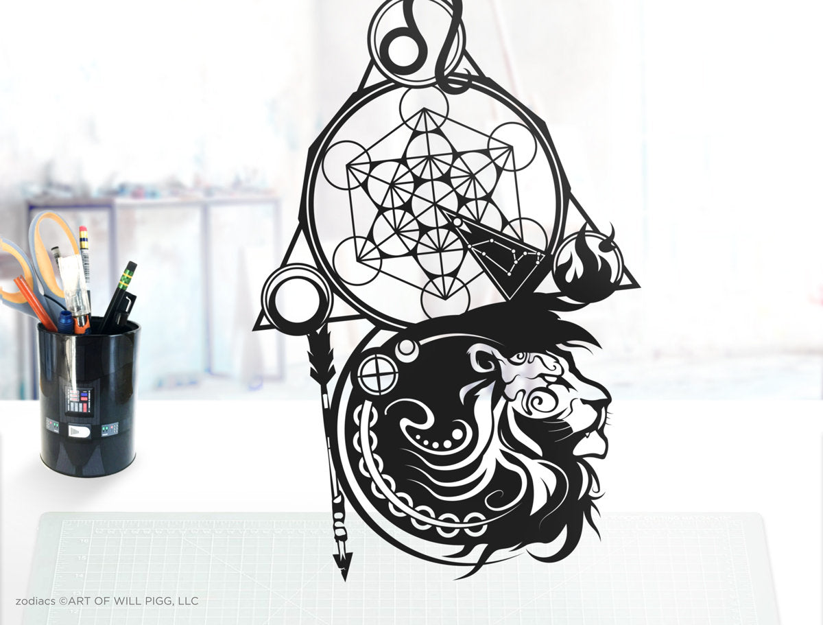 UNFRAMED Leo Zodiac paper cut art