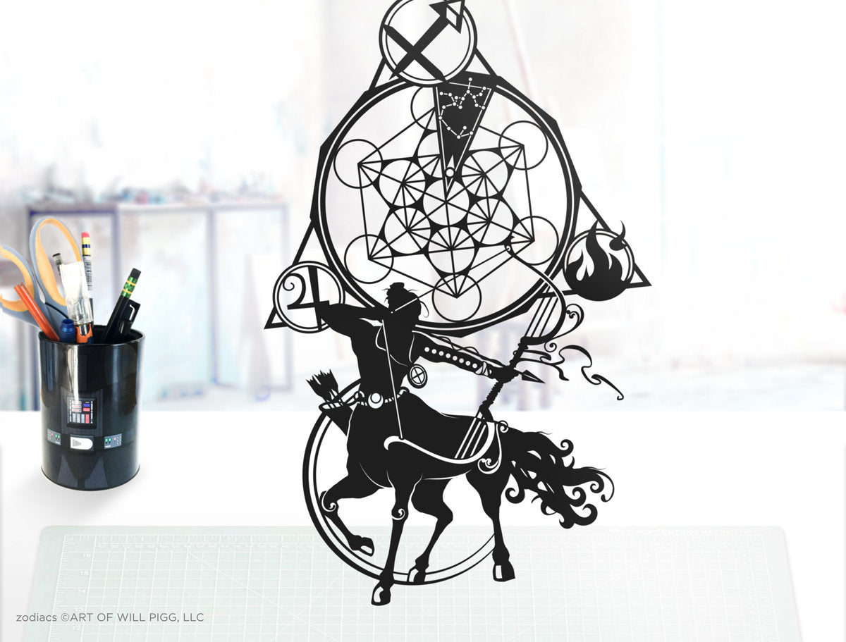 UNFRAMED Sagittarius Zodiac paper cut art