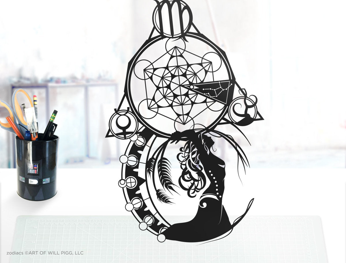 UNFRAMED Virgo Zodiac paper cut art