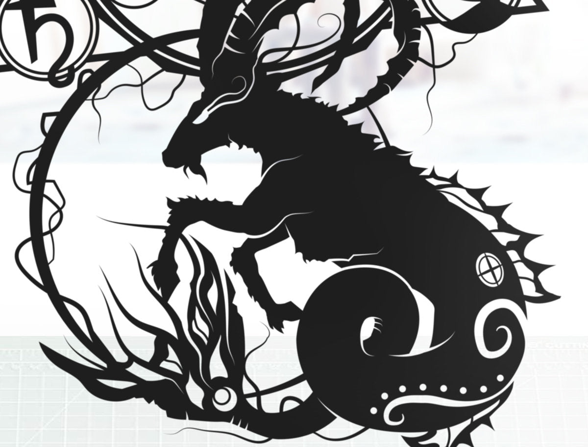 UNFRAMED Capricorn Zodiac paper cut art