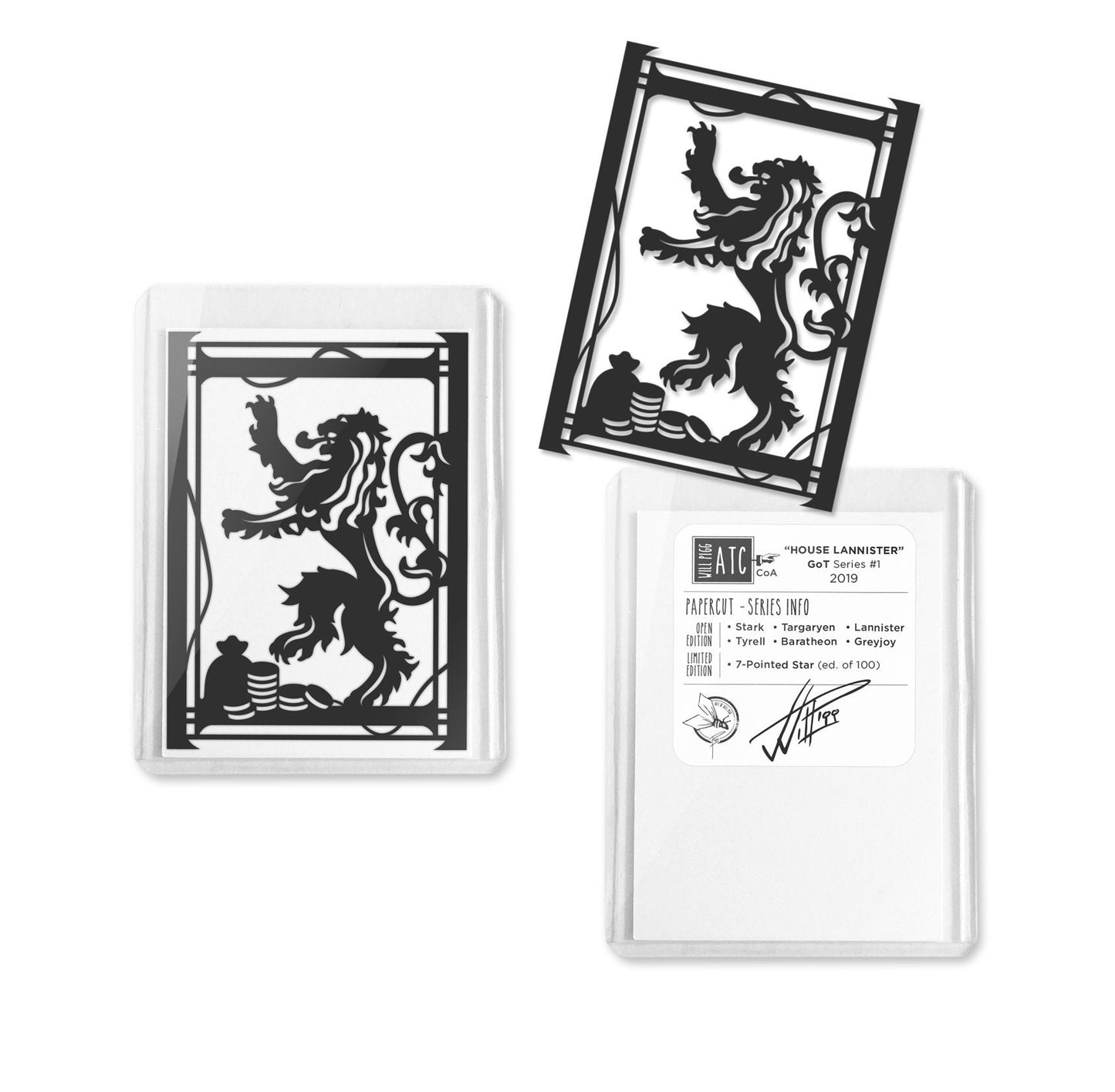 ACEO Card, Game of Thrones hand cut paper