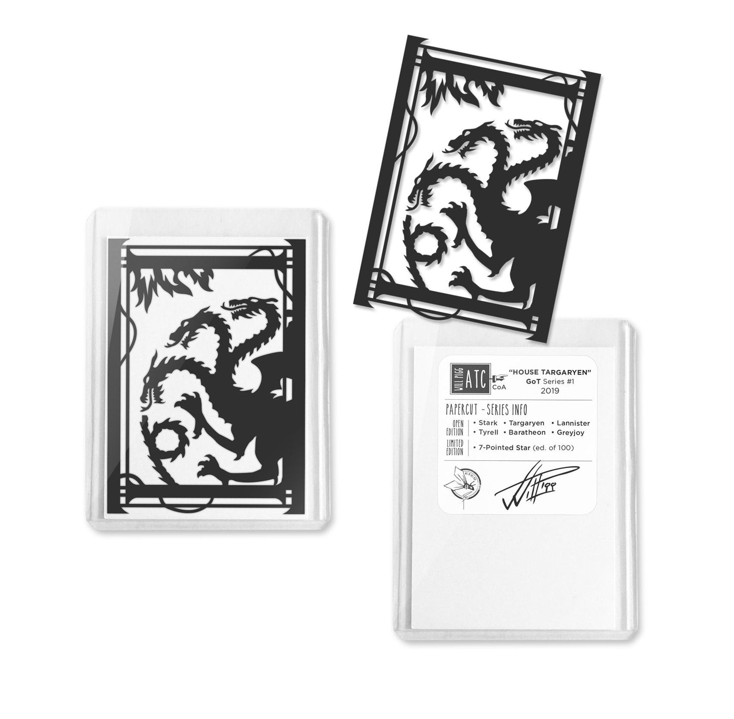 ACEO Card, Game of Thrones hand cut paper