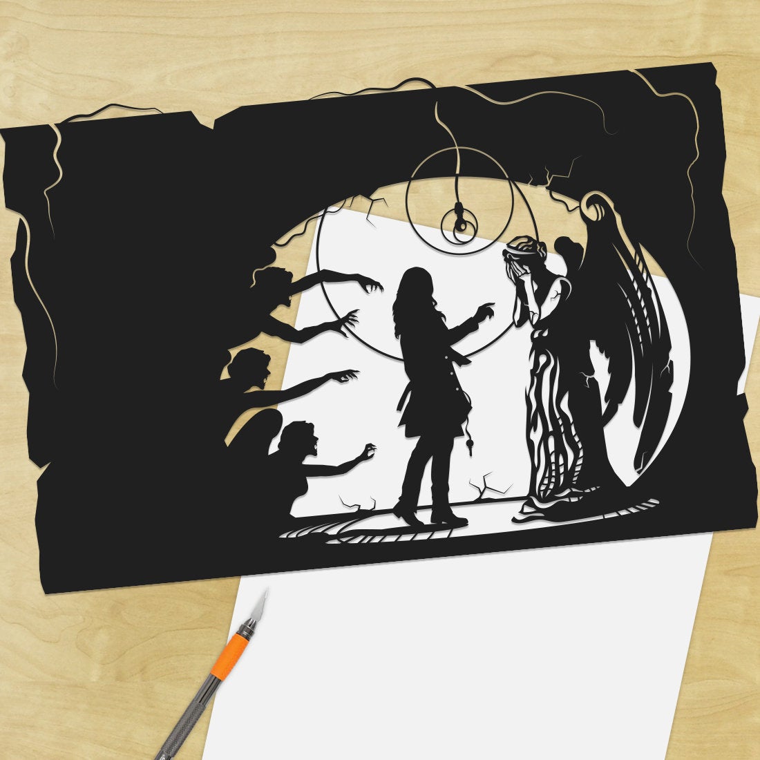UNFRAMED Doctor Who - Blink paper cut art