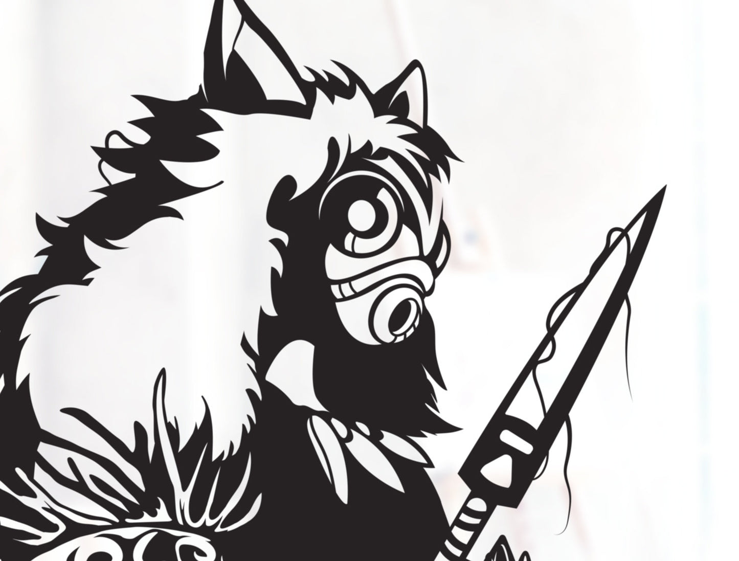 UNFRAMED Princess Mononoke paper cut art